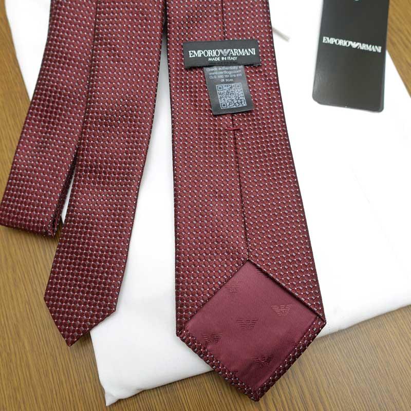 EMPORIO ARMANI エンポリオアルマーニ ネクタイ EA14 ボルドー/グレー