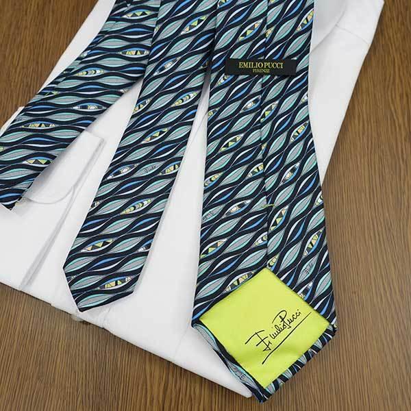 エミリオプッチ ネクタイ EMILIO PUCCI EP63 ブラック/エメラルド