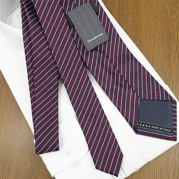 ZEGNA（ゼニア） エルメネジルド ネクタイ ボルドー/ネイビー EZB113