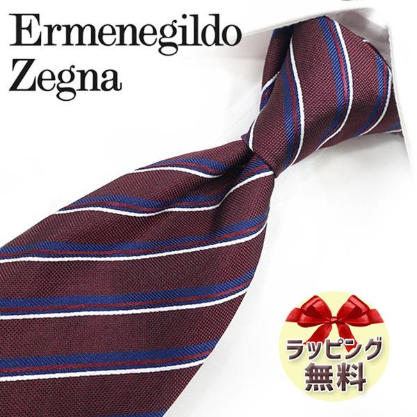 【極美品】Ermenegildo Zegna ゼニア ネクタイ ボルドー ZEGNA（ゼニア） エルメネジルド ネクタイ ボルドー/ネイビー EZB145