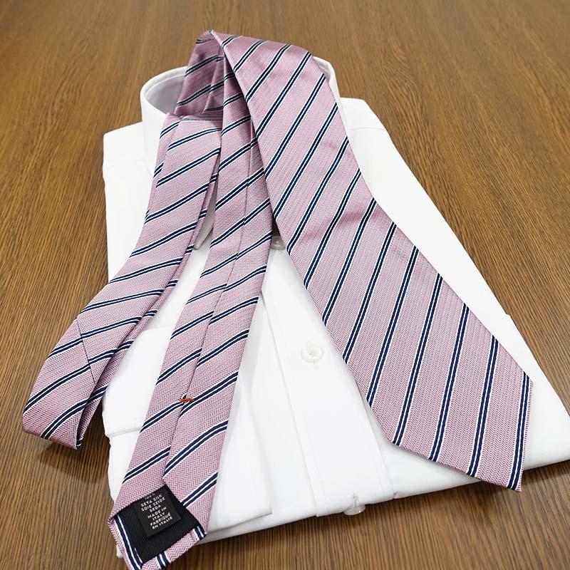 ZEGNA（ゼニア） エルメネジルド ネクタイ ベビーピンク/ネイビー