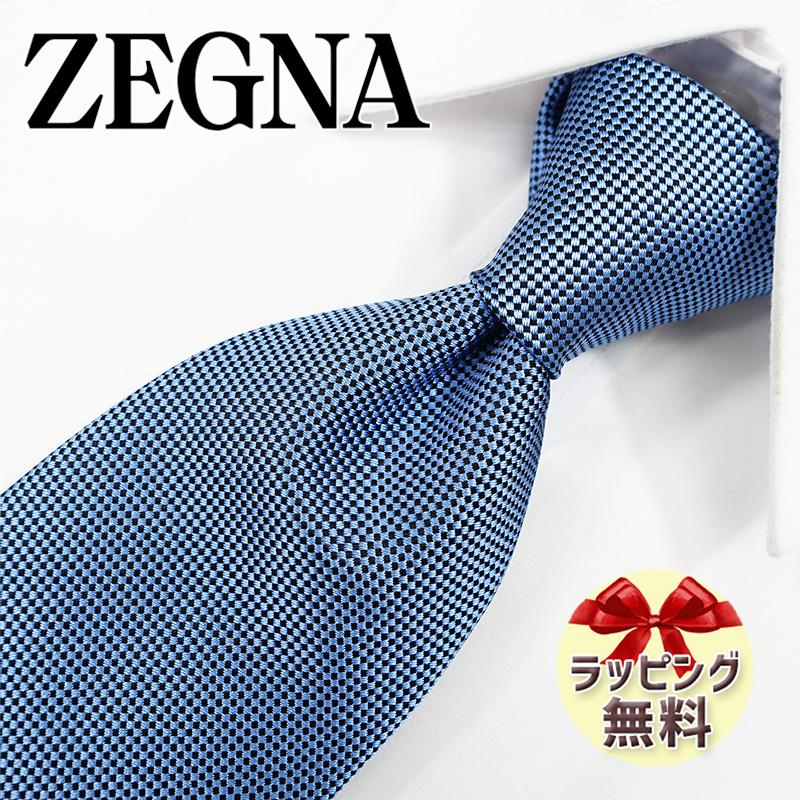 ZEGNA（ゼニア） ネクタイ ブランド スカイブルー/ブラック EZB176