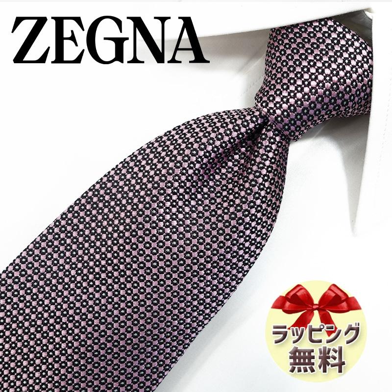 ZEGNA（ゼニア） ネクタイ ブランド ピンク/ブラック EZB3【ブランド