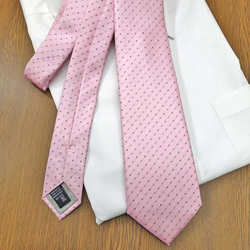 未使用タグ付　アルマーニ　ネクタイ　ピンク　ドット　派手　結婚式 GIORGIO ARMANI アルマーニ ネクタイ GA7 ピンク/グレー【ブランド