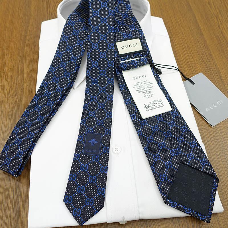 【新品】GUCCI ネクタイ　ネイビー GG柄 GUCCI（グッチ） ネクタイ (7cm) GG76【ブランド・プレゼント