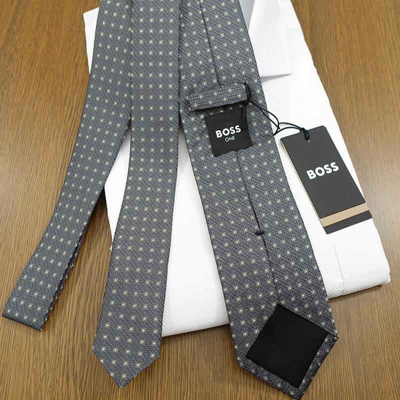 HUGO BOSS（ヒューゴ・ボス） ネクタイ(7.5cm幅）HB95 グレー/グリーン