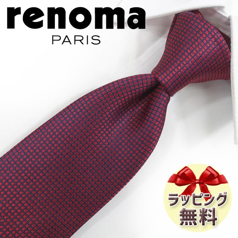 renoma（レノマ） ネクタイ RE45 レッド/ブラック 【ブランド ネクタイ