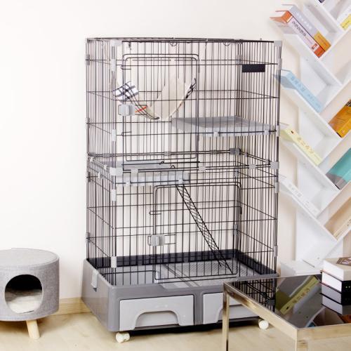 【超美品】 猫 ケージ キャットケージ 木製 キャスター付 猫ゲージ 大型 多頭飼い ネコドア キャットハウス 1段2段3段可能 留守番 【N2078401047】(12181円)