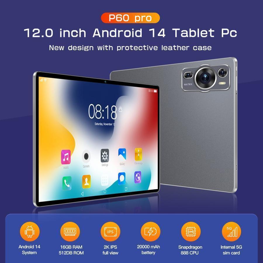 タブレット PC 本体 12インチ Android 14.0 16+512GB Wi-Fiモデル 通話 