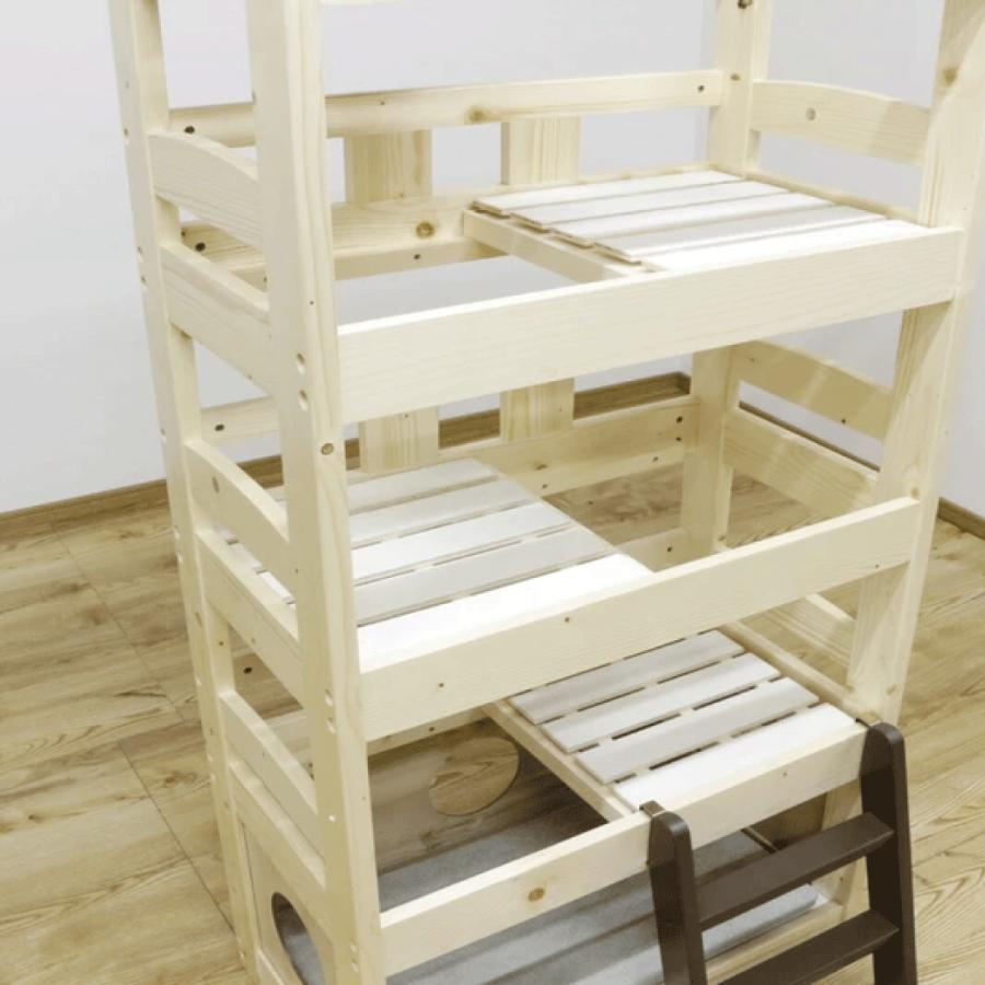 秘密基地みたいなペットベッド キャットタワー ペット小屋 5段ベッド はしご パイン材 ペット家具 送料無料_11