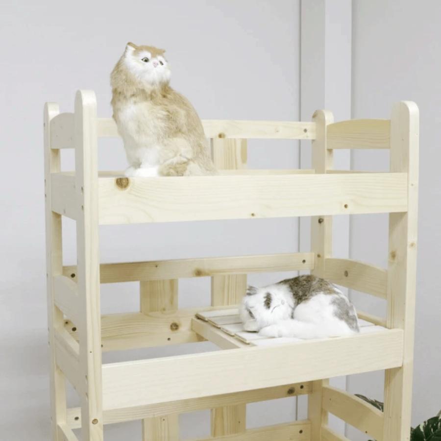 秘密基地みたいなペットベッド キャットタワー ペット小屋 5段ベッド はしご パイン材 ペット家具 送料無料_14