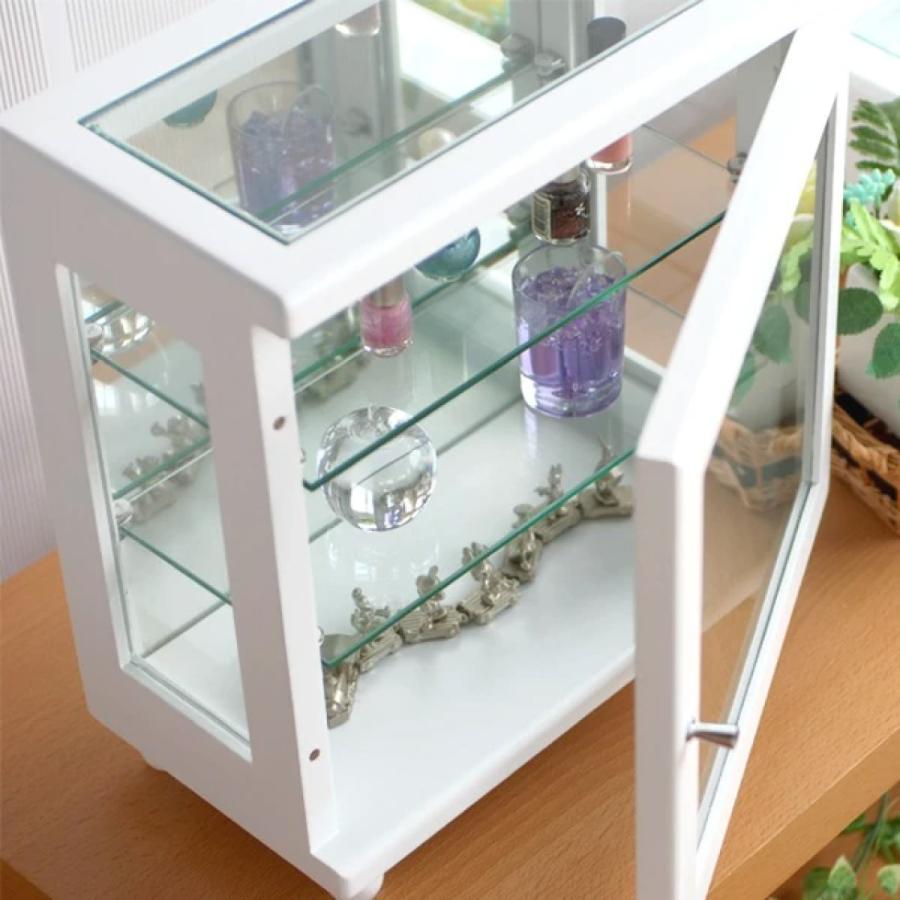コレクションケース ワイド ホワイト ブラック 約幅32×奥行17×高さ35cm