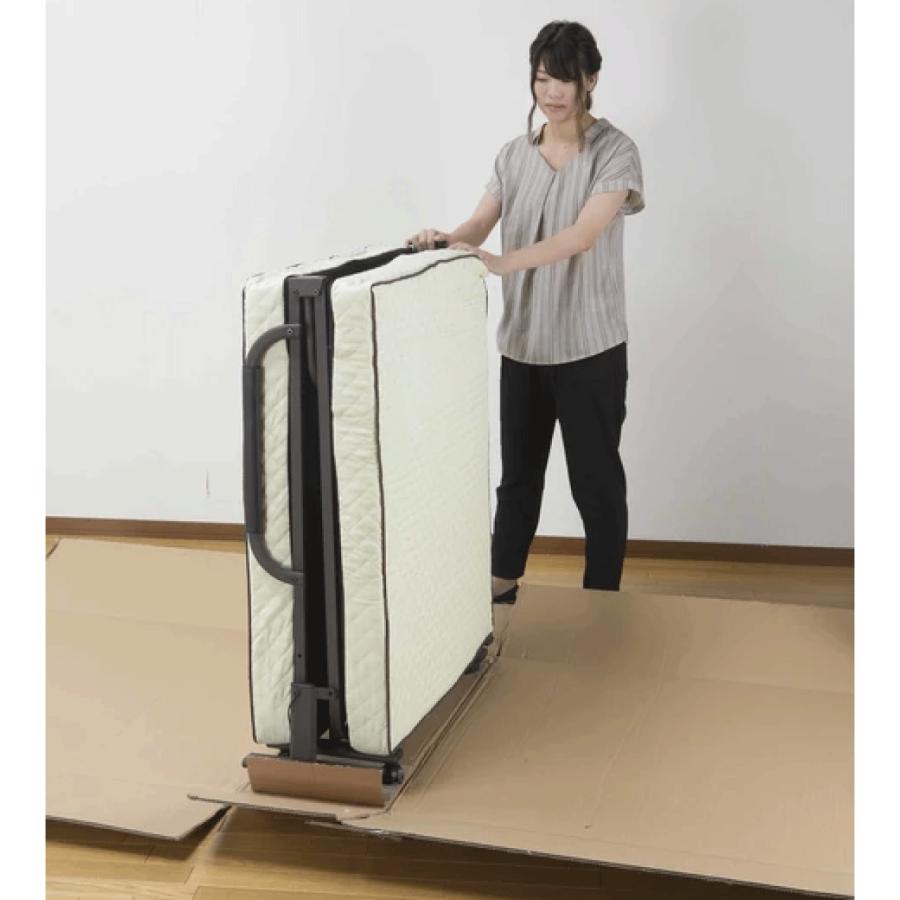 コンパクト折りたたみベッド シングル 94×187cm 2色 アイボリー