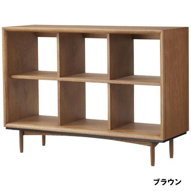 オープンシェルフ ラック 2段 ディスプレイ 2カラー ブラウン ナチュラル W100×D34×H72cmリビング収納 3×3デザイン 9マス 本_1