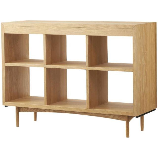 オープンシェルフ ラック 2段 ディスプレイ 2カラー ブラウン ナチュラル W100×D34×H72cmリビング収納 3×3デザイン 9マス 本_6