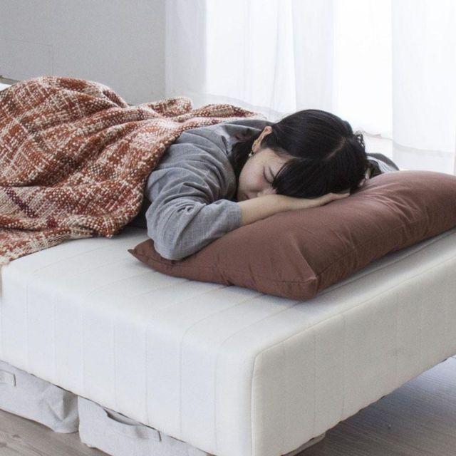脚付きマットレス シングル W195×D97×H35cm 一体型 ベッド ベット ボンネル 6本脚 ホワイト 組立簡単 ベッド下収納 ホワイト ナ_5