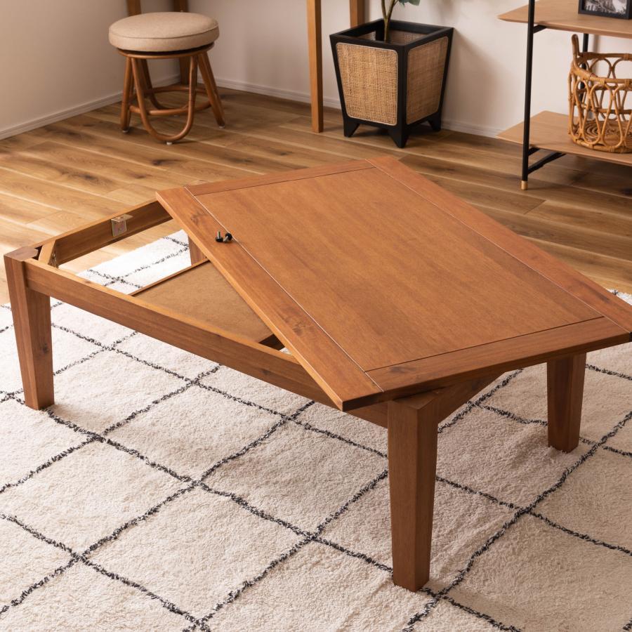 長方形 こたつ 105×60cm テーブル ブラウン おしゃれ コタツ 天然木