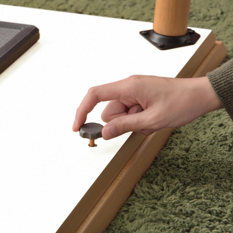 フラットヒーター こたつ 105×75cm 2色 ブラウン ナチュラル こたつテーブル カーボンヒーター 遠赤外線効果 薄型ヒーター 天然木 手元コントローラー 送料無料の画像