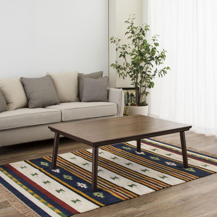 フラットヒーター こたつ 105×75cm 2色 ブラウン ナチュラル こたつテーブル カーボンヒーター 遠赤外線効果 薄型ヒーター 天然木 手元コントローラー 送料無料の画像