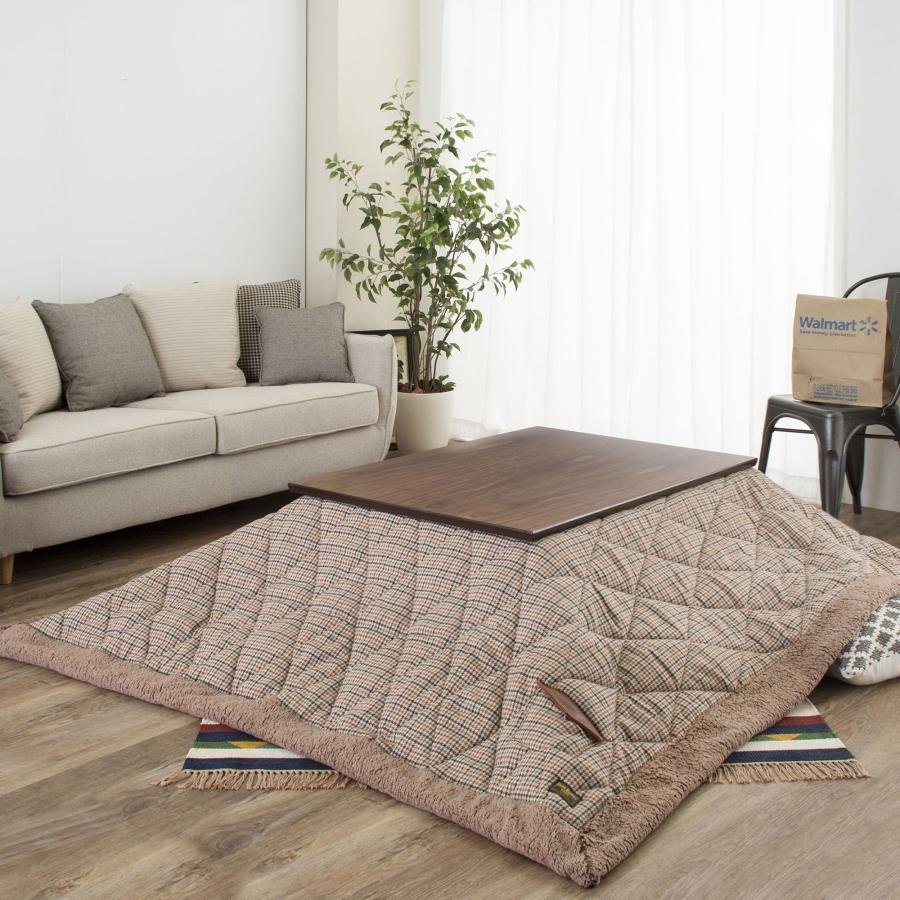 フラットヒーター こたつ 105×75cm 2色 ブラウン ナチュラル こたつテーブル カーボンヒーター 遠赤外線効果 薄型ヒーター 天然木 手元コントローラー 送料無料の画像