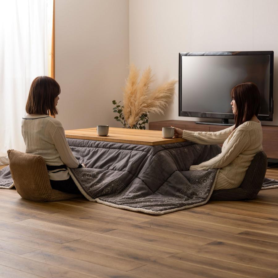 継脚式 長方形こたつ 120×75cm 日本製 こたつテーブル 天然木 石英管温