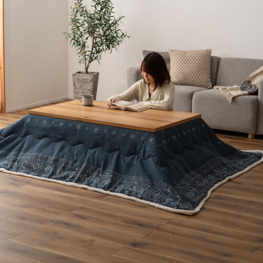 継脚式 長方形こたつ 120×75cm 日本製 こたつテーブル 天然木