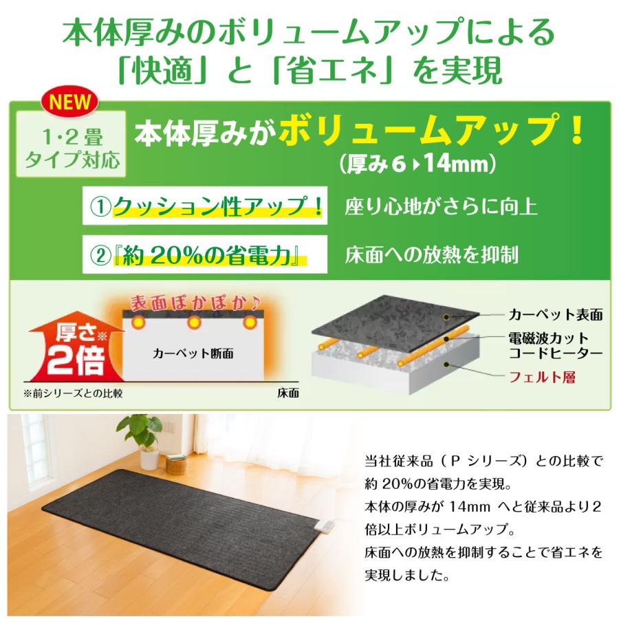 電気ホットカーペット 1畳 本体のみ 電磁波99%カット 電気カーペット