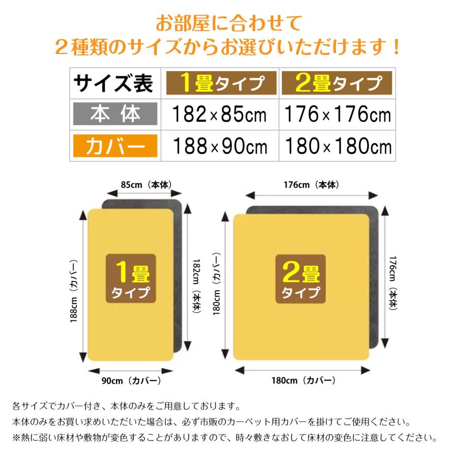 電気ホットカーペット 1畳 カバー付き 電磁波99%カット 電気カーペット ZC-10S 絨毯 ラグ 省エネ 暖房 一人用暖房器具 ゼンケン 電気ホットカーペット 送料無料_6