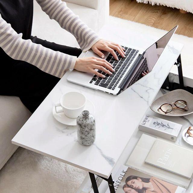 【幅80cm】Fika 昇降式センターテーブル　マーブルホワイト 楽天市場】【クーポンで15％OFF! 10/26 0:00~10/27 9:59まで
