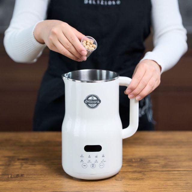 自家製豆乳メーカー 1年間保証書付 ホワイト 簡単操作 自動調理 幅18