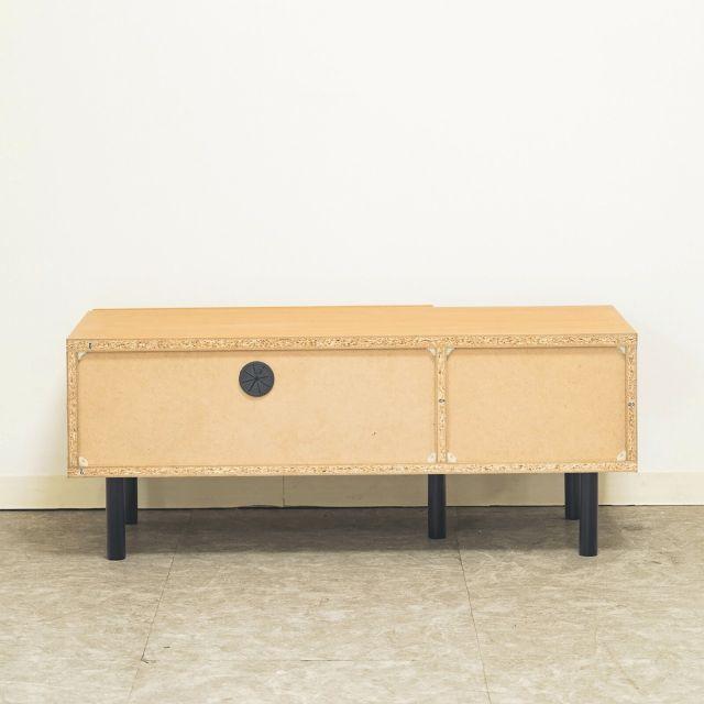 ナチュラルなラタン風素材が特徴のテレビ台 ＜90ローボード マルシェ＞ W90×D40×H36cm ラタン調 脚付き テレビラック TVボード T_6