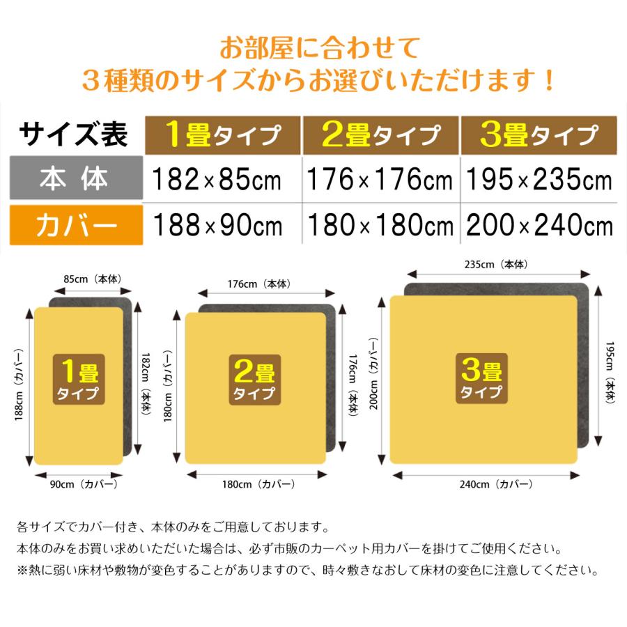電気 ホットカーペット 1畳 電磁波99%カット 電気カーペット ZCB-10P 絨毯 ラグ 省エネ 一人用 暖房 ゼンケン 本体のみの画像