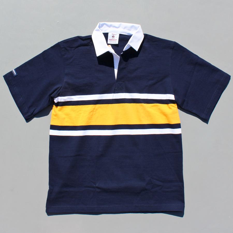 BARBARIAN ラガーシャツ XL ネイビー/イエロー　カナダ製 BARBARIAN（バーバリアン）ラガーシャツ - Collegiate Stripe