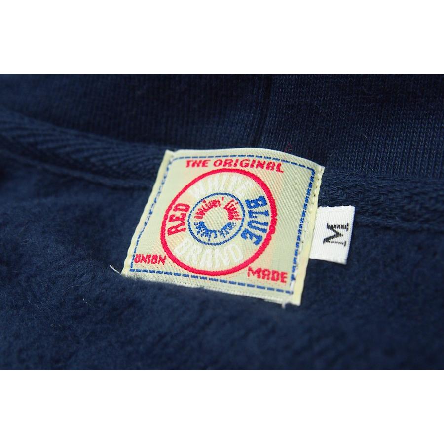 レッドウッドオリジナル RED WHITE BLUE / ヘビーウェイト フルジップ スウェットパーカー REVERSE WEAVE (NAVY)｜redwood｜02