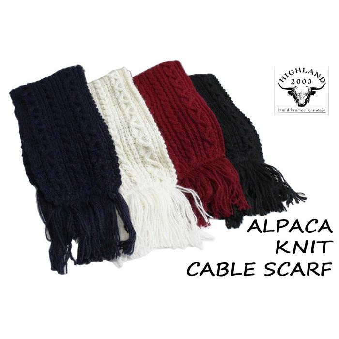 HIGHLAND 2000 ALPACA CABLE KNIT SCARF アルパカ ケーブル HIGHLAND 2000 ALPACA CABLE KNIT SCARF アルパカ ケーブル