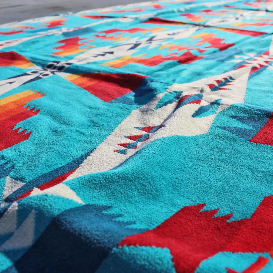 PENDLETON ペンドルトン XB233 Over Sized Jacquard Towels オーバーサイズ ジャガード タオル ベロア×パイル 177cm×101cm 53508 Tucson Turquois 送料無料！｜redwood｜04