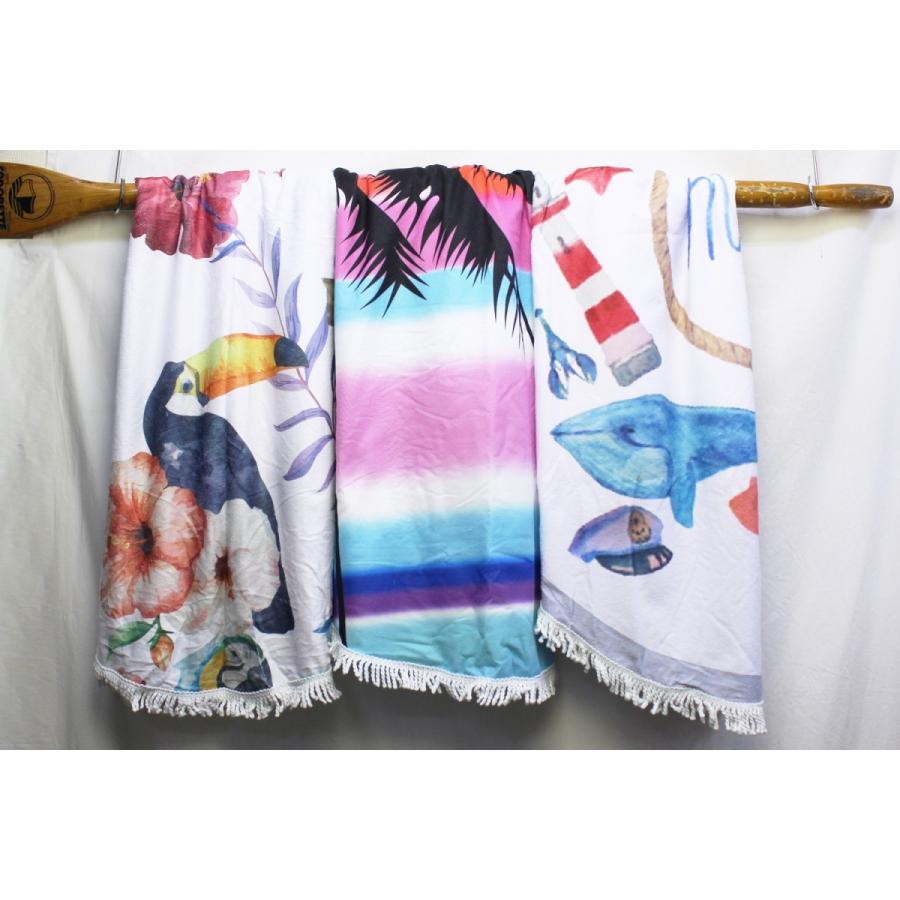 チェーンリアクション Chain Reaction / " Parrot, Palm, Marine, " ラウンドビーチタオル Round