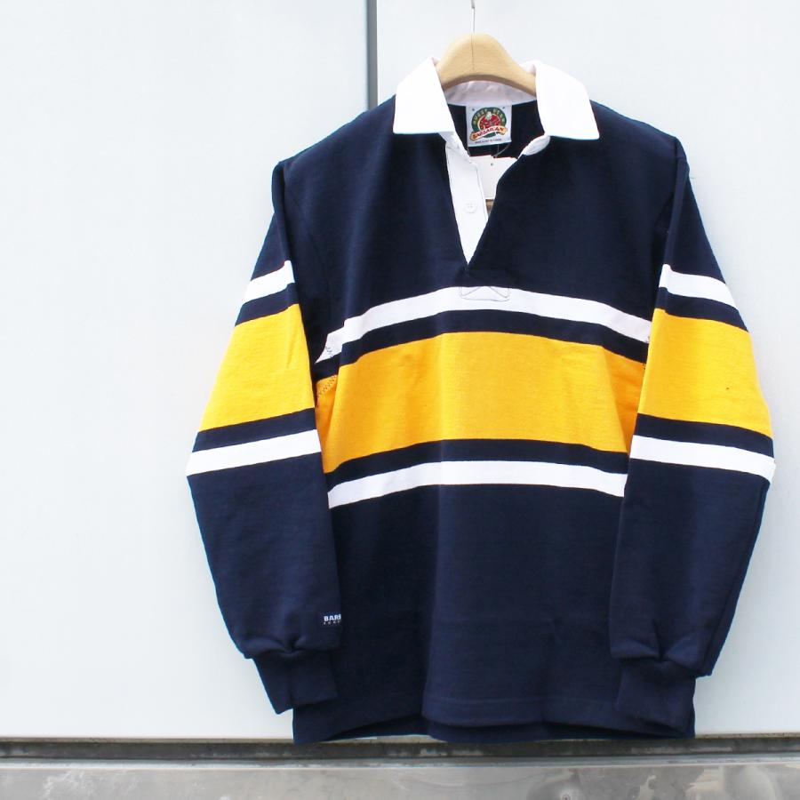 新品◆超レア別注 BARBARIAN バーバリアン ラガーシャツ カナダ製 Barbarian（バーバリアン） クラシック ラグビーシャツ ソリッド 長袖