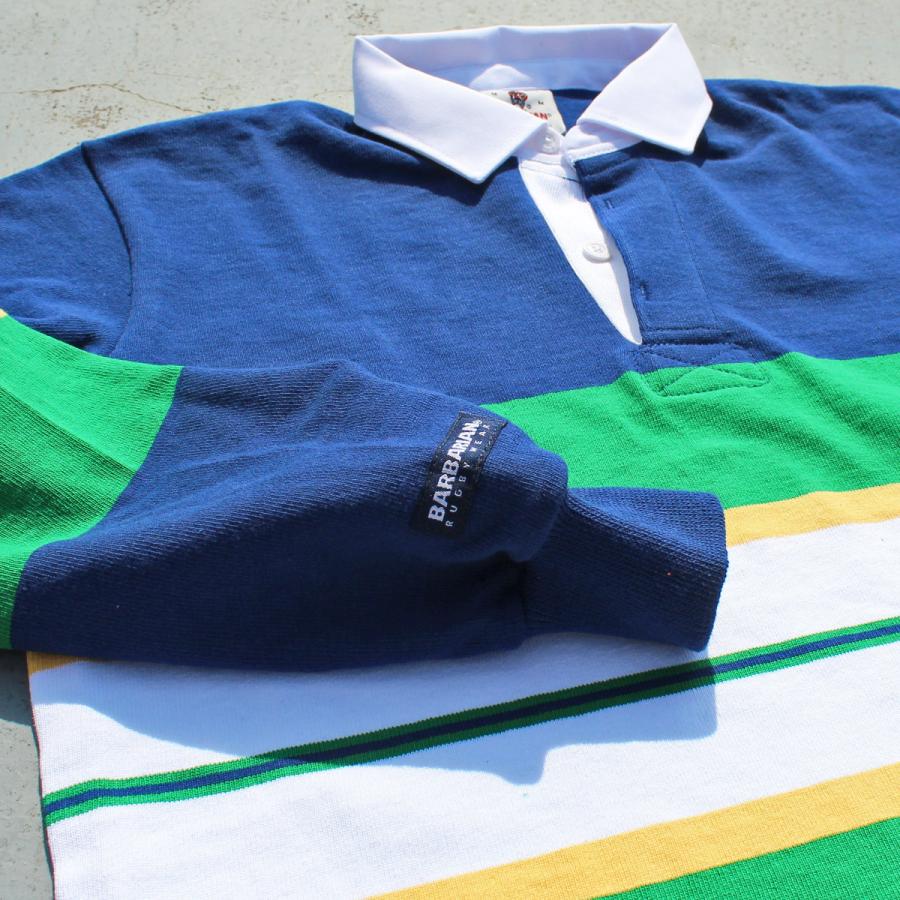 BARBARIAN レインボー ストライプ ラガーシャツ BARBARIAN レインボー ストライプ ラガーシャツ