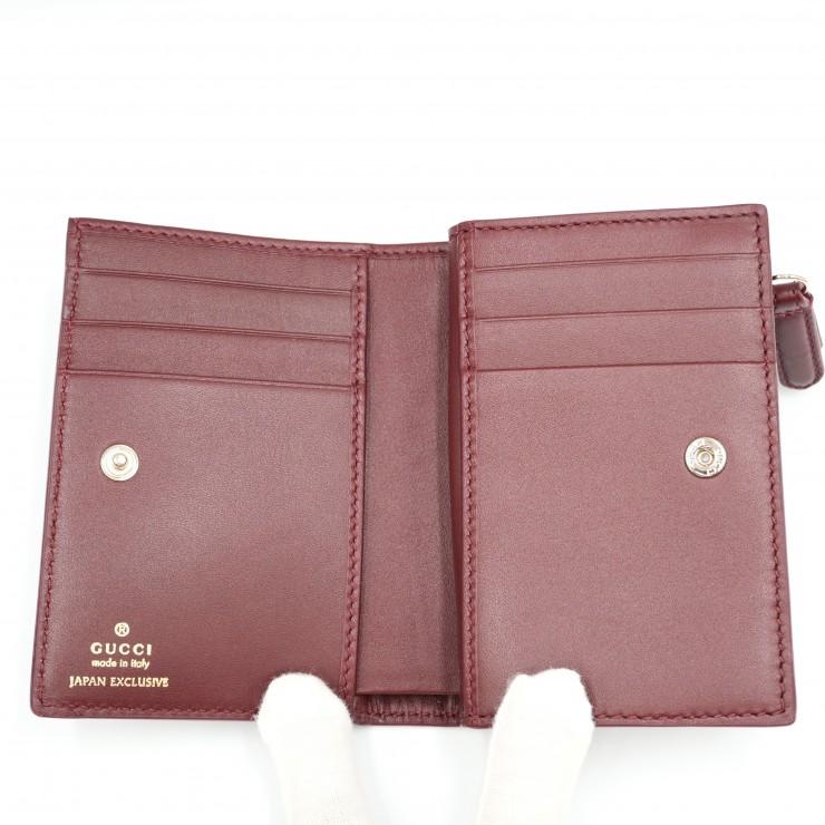 GUCCI（グッチ） ヒグチユウコ 日本限定 二つ折り財布 ボルドー レザー