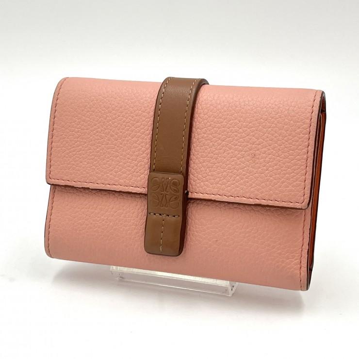 美品　LOEWE ロエベ 財布 バーティカルウォレット　スモール　ピンク LOEWE（ロエベ） スモール バーティカル ウォレット 三つ折り財布
