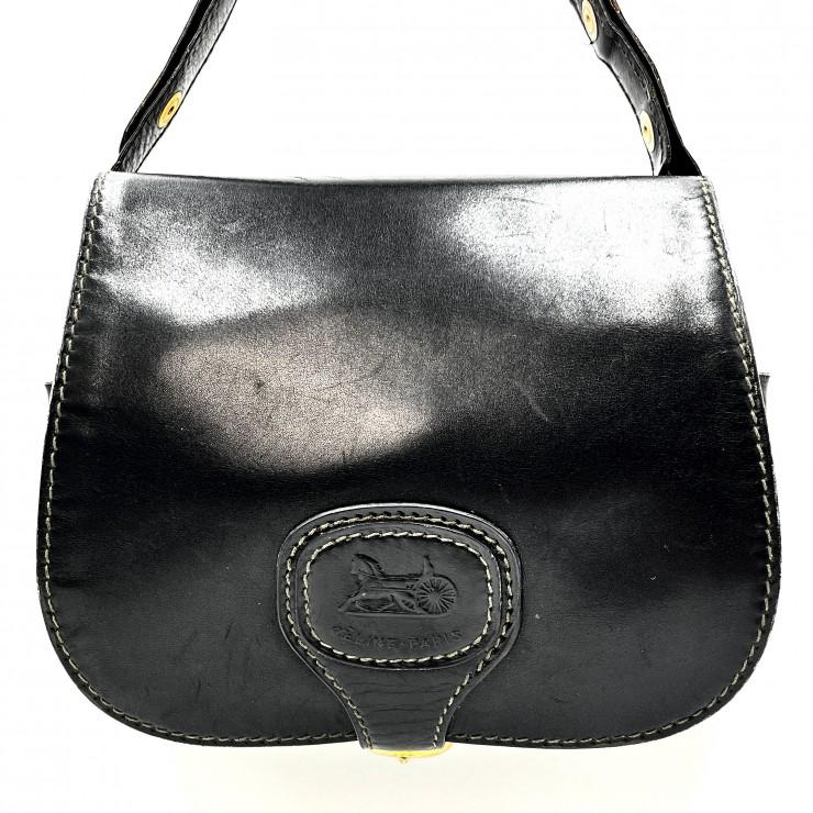 セリーヌ CELINE 馬車金具 ブラック レザー バッグ ショルダーバッグ