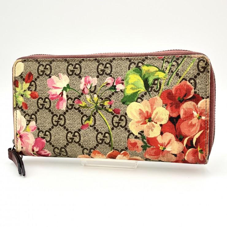✨美品✨ グッチ 長財布 ブルームス GG柄 ラウンドファスナー PVC 花柄 GUCCI（グッチ） GGブルームス ラウンドファスナー長財布 花柄 PVC