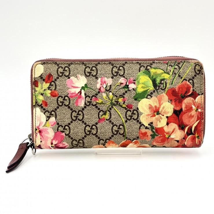 GUCCI（グッチ） GGブルームス ラウンドファスナー長財布 花柄 PVC