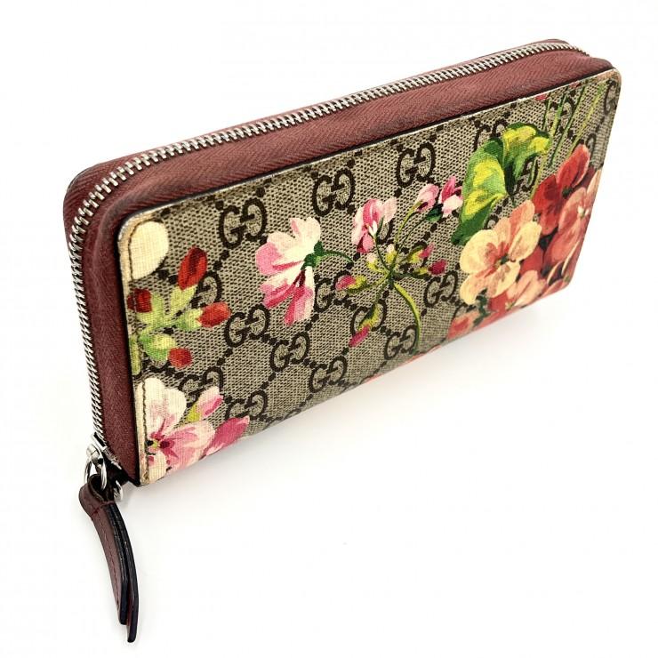 GUCCI（グッチ） GGブルームス ラウンドファスナー長財布 花柄 PVC 