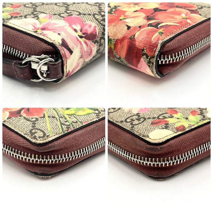 GUCCI（グッチ） GGブルームス ラウンドファスナー長財布 花柄 PVC