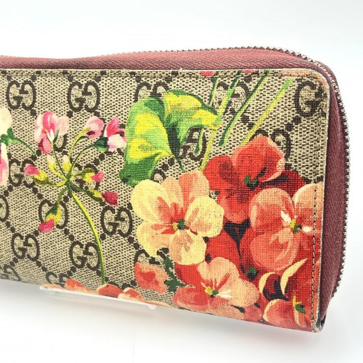 ✨美品✨ グッチ 長財布 ブルームス GG柄 ラウンドファスナー PVC 花柄 GUCCI（グッチ） GGブルームス ラウンドファスナー長財布 花柄 PVC