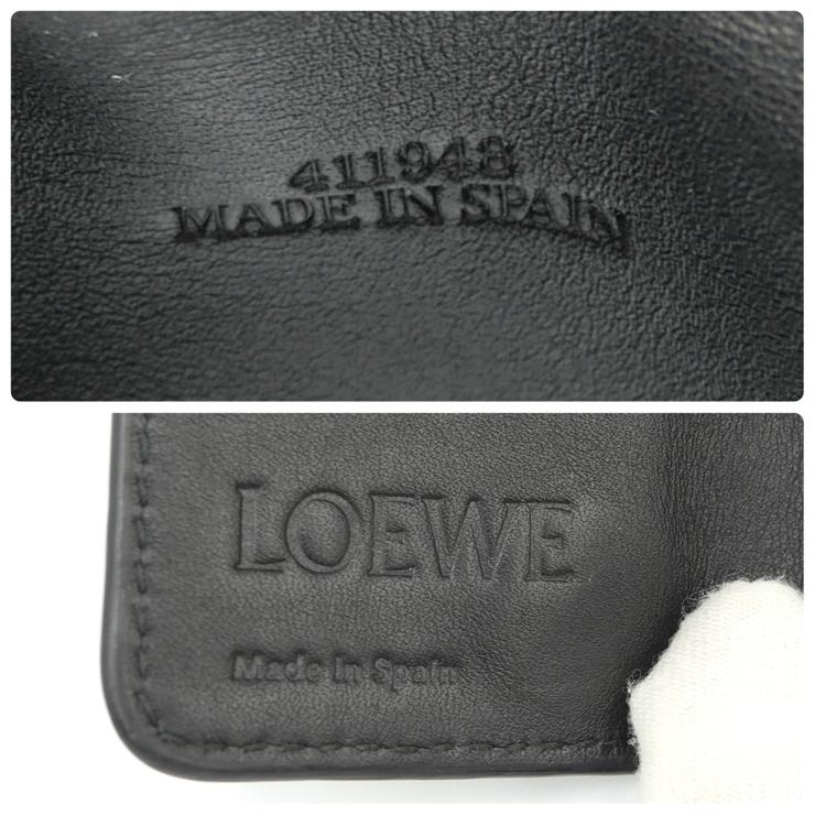 LOEWE（ロエベ） リピートアナグラム 6連キーケース ブラック レザー