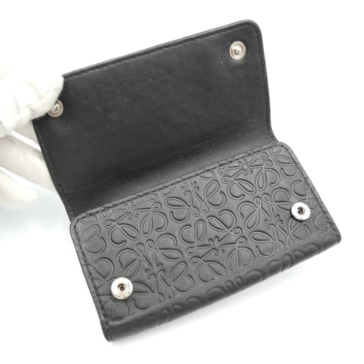 LOEWE（ロエベ） リピートアナグラム 6連キーケース ブラック レザー