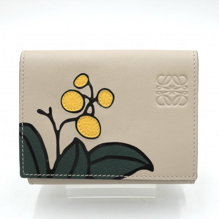 LOEWE（ロエベ） 三つ折り財布 コンパクトウォレット ベージュ レザー